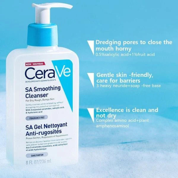 CeraVe SA Smoothing Cleanser For Dry, Bumpy Skin 236ml